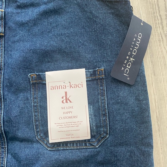 ANNA-KACI Junior Womens Distressed Denim Adjustable Strap Overall Dress. - Picture 5 of 7